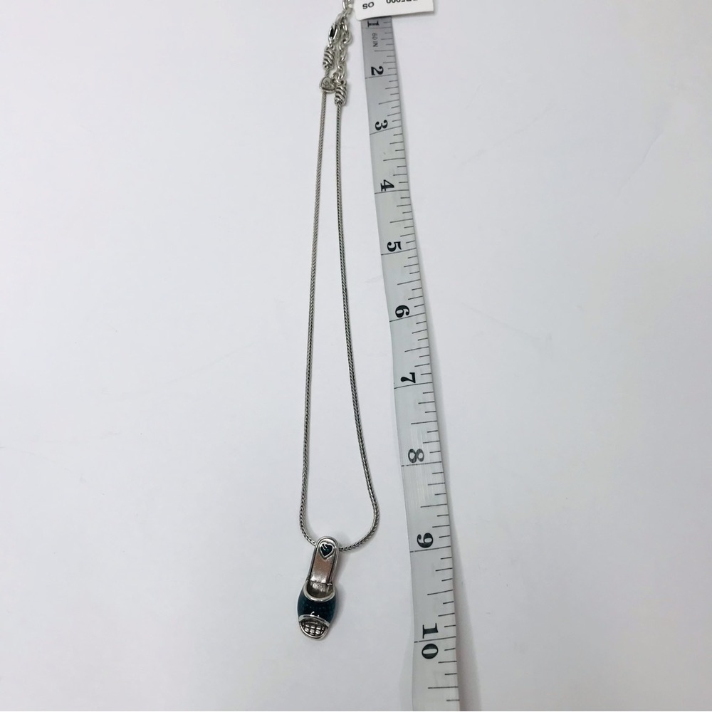 New BRIGHTON Silver Green Shoe Charm Necklace - Picture 5 of 5